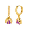 Wholesale Earrings Silver Needle Copper Ladybug Insect Multicolor Oil Drop Design
