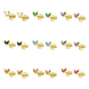 Wholesale Earrings Silver Needle Copper Leaf Geometric Flowershaped Electroplating Minimalist Light Luxury For Couple