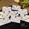 Wholesale Earrings 925 Silver Needle Copper Star Heart Shape Iridescent Set With Crystals Light Luxury Women's