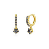 Wholesale Earrings Silver Needle Copper Star Zircon Retro Geometric Style