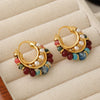 Wholesale Earrings 925 Silver Needle Geometric C Shaped Beaded Pearl Electroplated For Women