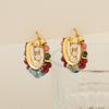 Wholesale Earrings 925 Silver Needle Geometric C Shaped Beaded Pearl Electroplated For Women