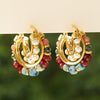 Wholesale Earrings 925 Silver Needle Geometric C Shaped Beaded Pearl Electroplated For Women