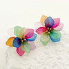 Wholesale Earrings Stainless Steel Colorful Acrylic Petal Exaggerated French Retro Style Electroplating