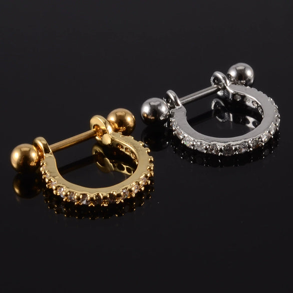 Wholesale Earrings Stainless Steel Copper Inlaid Zircon Leaf Heartshaped Fashionable