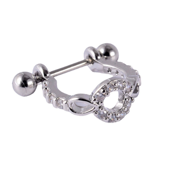 Wholesale Earrings Stainless Steel Copper Inlaid Zircon Leaf Heartshaped Fashionable