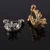Wholesale Earrings Stainless Steel Copper Inlaid Zircon Leaf Heartshaped Fashionable