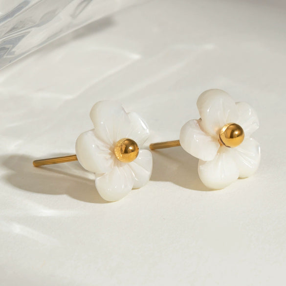 Wholesale Earrings Stainless Steel Flower Electroplating For Women