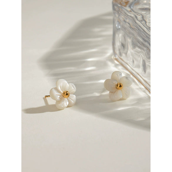 Wholesale Earrings Stainless Steel Flower Electroplating For Women