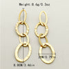 Wholesale Earrings Stainless Steel French Retro Oval Stitching Tassel 14K Gold Plated
