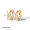 Wholesale Earrings Stainless Steel French Retro Style Geometric Ushape Inlaid Zircon Electroplated For Women