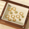 Wholesale Earrings Stainless Steel French Retro Style Inlaid Natural Stone Electroplated For Women