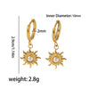 Wholesale Earrings Stainless Steel French Retro Style Inlaid Natural Stone Electroplated For Women