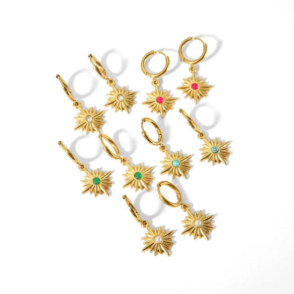 Wholesale Earrings Stainless Steel French Retro Style Star Electroplating