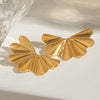 Wholesale Earrings Stainless Steel Geometric And Flower Retro Style Electroplated