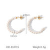 Wholesale Earrings Stainless Steel Geometric Cshaped Imitation Pearl Set With Pearls Vacuum Plated For Women
