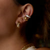 Wholesale Earrings Stainless Steel Geometric Cshaped Zircon Electroplated Light Luxury Design For Women