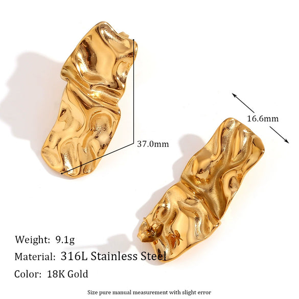 Wholesale Earrings Stainless Steel Geometric Electroplated