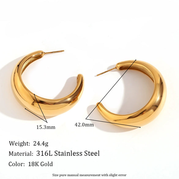 Wholesale Earrings Stainless Steel Geometric Electroplated