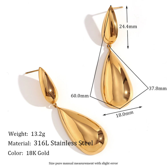 Wholesale Earrings Stainless Steel Geometric Electroplated