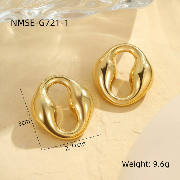Wholesale Earrings Stainless Steel Geometric Electroplating For Women