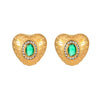 Wholesale Earrings Stainless Steel Geometric Heart Shape Electroplated Fashion Style