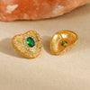 Wholesale Earrings Stainless Steel Geometric Heart Shape Electroplated Fashion Style