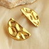 Wholesale Earrings Stainless Steel Geometric Heart Shape Hammer Pattern Electroplated For Women And Couple Style