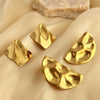 Wholesale Earrings Stainless Steel Geometric Heart Shape Hammer Pattern Electroplated For Women And Couple Style