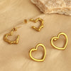 Wholesale Earrings Stainless Steel Geometric Heart Shaped Electroplated