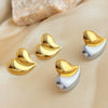 Wholesale Earrings Stainless Steel Geometric Heart Style Electroplating For Women