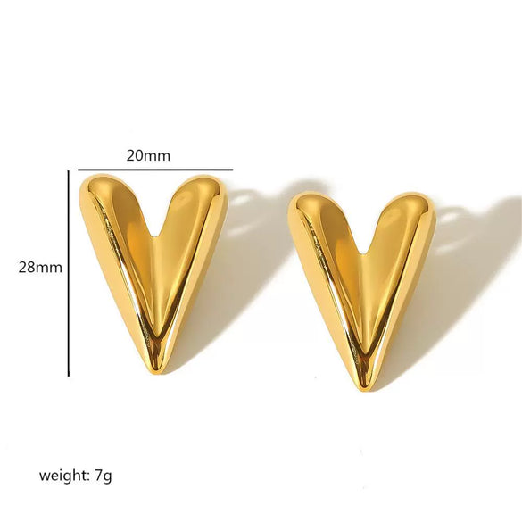 Wholesale Earrings Stainless Steel Geometric Heartshaped Electroplated Simple Fashion For Women