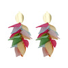 Wholesale Earrings Stainless Steel Geometric Irregular Petal Tassel Flower Acrylic Electroplating For Women