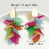 Wholesale Earrings Stainless Steel Geometric Irregular Petal Tassel Flower Acrylic Electroplating For Women