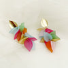 Wholesale Earrings Stainless Steel Geometric Irregular Petal Tassel Flower Acrylic Electroplating For Women