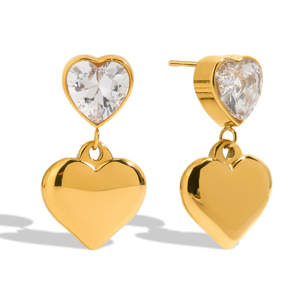 Wholesale Earrings Stainless Steel Geometric 18K Gold Plated Love Pendant