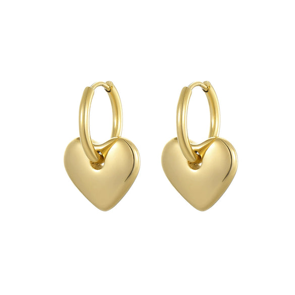 Wholesale Earrings Stainless Steel Geometric Love Heartshaped Electroplating Light Luxury Niche Allmatch Fashion Women's