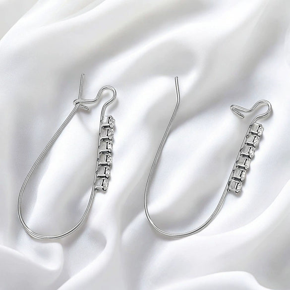 Wholesale Earrings Stainless Steel Geometric Love Rhinestone Electroplated Jewelry Accessories