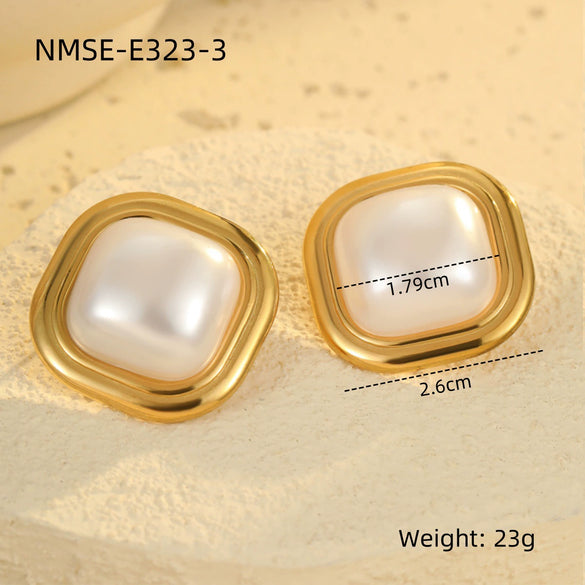 Wholesale Earrings Stainless Steel Geometric Pattern Electroplated Light Luxury Women's