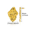 Wholesale Earrings Stainless Steel Geometric Retro Glossy Exaggerated Gold Electroplated