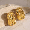 Wholesale Earrings Stainless Steel Geometric Retro Style Electroplating