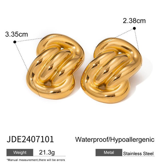 Wholesale Earrings Stainless Steel Geometric Retro Style Electroplating
