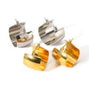 Wholesale Earrings Stainless Steel Geometric Round French Retro Electroplated For Women