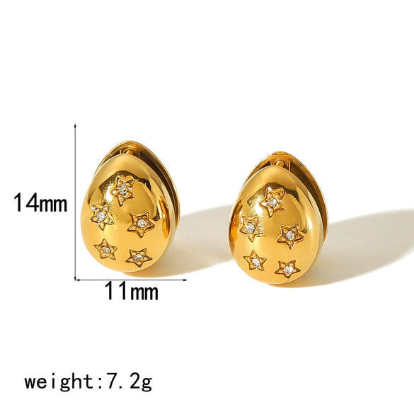 Wholesale Earrings Stainless Steel Geometric Simple Retro Electroplated For Women