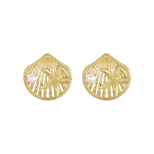 Wholesale Earrings Stainless Steel Geometric Starfish Electroplated For Women