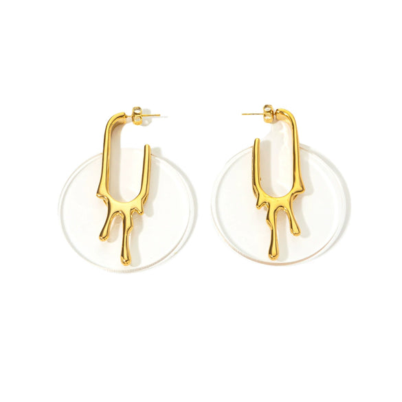 Wholesale Earrings Stainless Steel Geometric Style Electroplating For Women