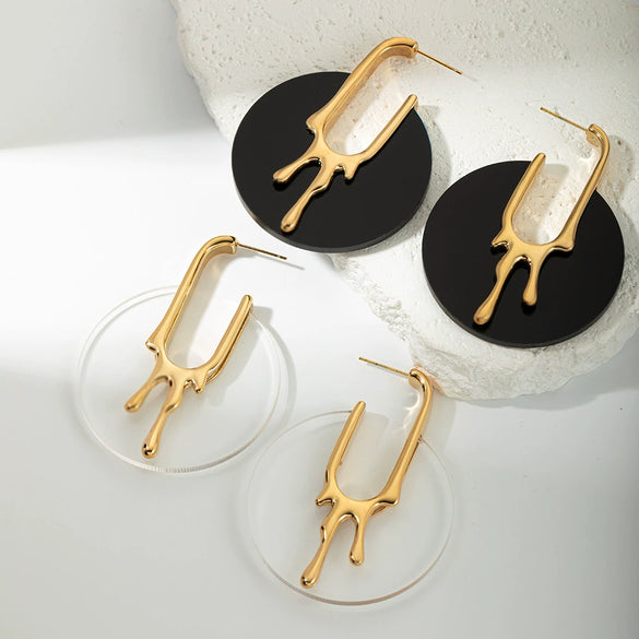 Wholesale Earrings Stainless Steel Geometric Style Electroplating For Women
