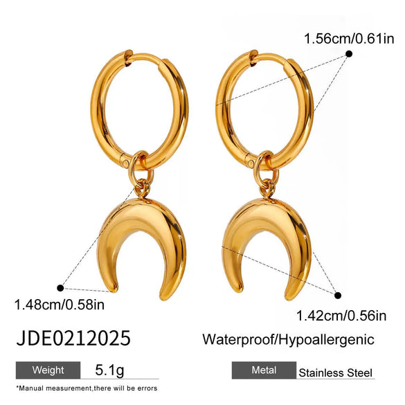 Wholesale Earrings Stainless Steel Geometric Style Electroplating