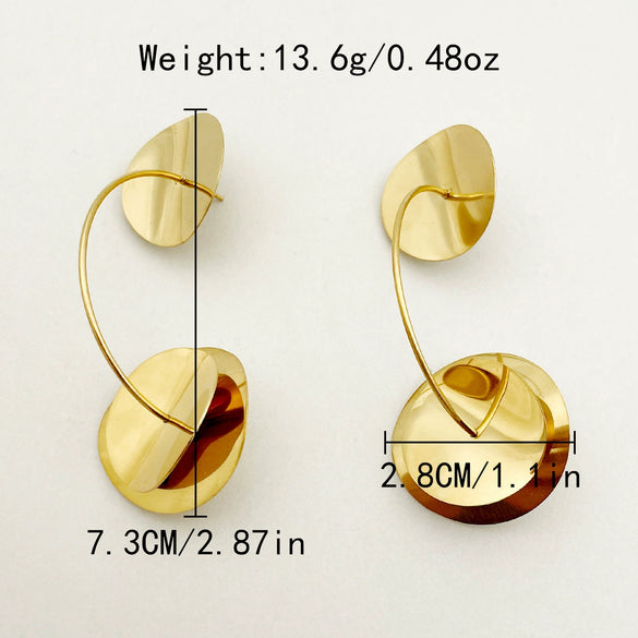 Wholesale Earrings Stainless Steel Geometric Style 14K Gold Plated
