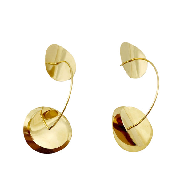 Wholesale Earrings Stainless Steel Geometric Style 14K Gold Plated